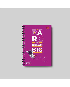 WRITE ON WHITE Single Line A4 Spiral Notebook, Dream Big Soft Cover 200 Pages